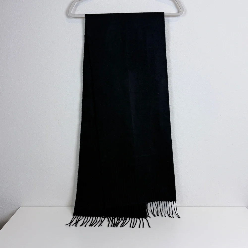 Scottish Cashmere Black Men's Scarf 12x64”